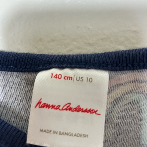 hanna andersson 100% Cotton Short Sleeve Top Tiered Girls 10 Blue‎ Casual - Picture 2 of 4
